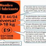 test de seguridad de las sillas auto ECE R44/04