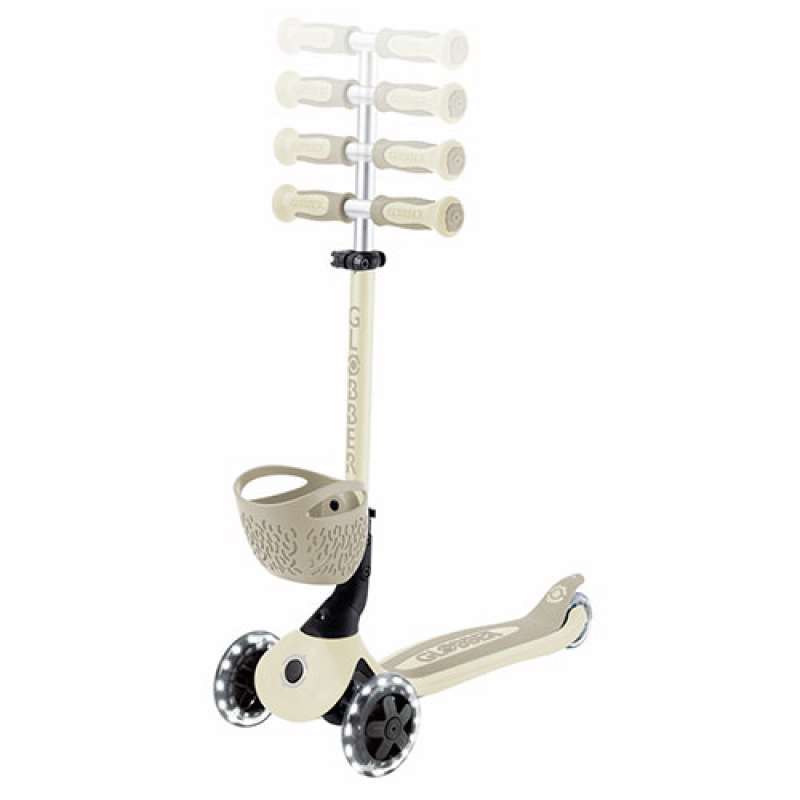 Globber GO•UP ACTIVE LIGHTS 360 Monopattino 3 Ruote Evolutivo Con Seduta Girevole 360° E Luci LED - Rosa Corallo, Da 15 Mesi A 6 Anni