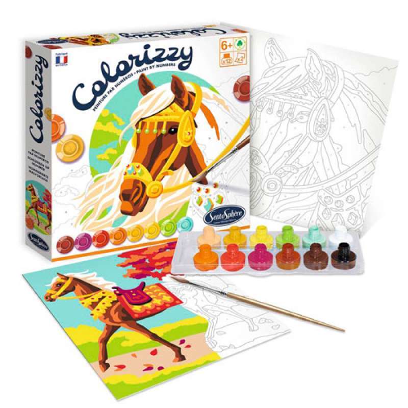 PINTURA POR NUMEROS SENTOSPHERE COLORIZZY CABALLOS